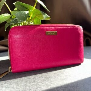 Furla zip-around wallet *mild tarnish on logo*